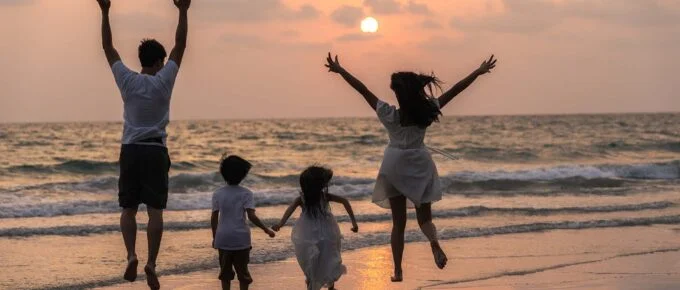 Virginija Meilune and blog post about tomorrow family looking at sunset in the picture